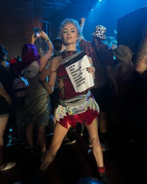 Alondra Excene Shields Instagram - Instagram vs Real Life
A few weeks ago I was moshing in my wedding dress to “Viva La Revolution” and yesterday I got the set list for @theadictsofficial set at Coachella! Life is wild and amazing 🖤🤍🖤🤍🤘🏽
•
•
•
•
•
#theadicts #coachella Thank you @luke_ramone27 🤘🏽