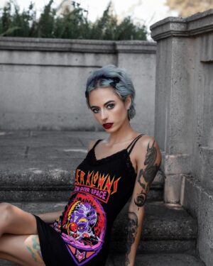 Alondra Excene Shields Instagram - ⛓️ @_eyecandy ⛓️
Haven’t modeled for Eye Candy in YEARS! More of this please!!
📸 @mackenzielenoraphotography 
•
•
•
•
•
#veraseyecandy #eyecandy #cemetery #killerclownsfromouterspace #killerclowns #sailormoon