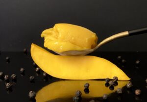 Alton Brown Instagram - Pepper Vodka   fresh mango = ultra refreshment

#linkinbio #blackpeppermangosorbet #peppervodka #deliciousrefreshment