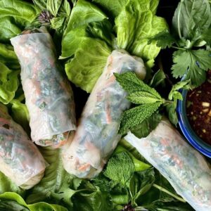 Alton Brown Instagram - It's spring so...spring rolls. Green onions, grated ginger, and toasted sesame oil lead the flavor parade. I haven't been to Thailand, but one day...

#linkinbio #altoneatshisveg #Thaishrimpspringrolls #flavorfulthai