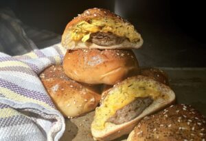 Alton Brown Instagram - Imagine a messy bodega breakfast sandwich, only not messy and not from a bodega.

#linkinbio #bunintheoven #breakfastbuns #breakfastrecipe