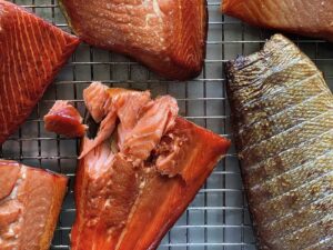 Alton Brown Instagram - Hot smoking is one of the best things you can do to a piece of salmon, and it only takes three ingredients. 

#linkinbio #hotsmokedsalmon #grilledandsmoked
