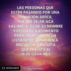 Alvaro Santi Instagram - ESTE ES EL ÚNICO LUGAR DONDE DEBEN REGISTRAR SUS DATOS PERSONALES (INICIALES DE TU NOMBRE COMPLETO Y FECHA DE NACIMIENTO) SI DESEAN PARTICIPAR DE LA SANACIÓN A DISTANCIA GRATUITA QUE REALIZARÉ ESTE MUÉRCOLES 15 DE MAYO A LAS 22HRS. TAMBIÉN PUEDEN INCLUÍR A OTRAS PERSONAS. EN ESTOS DÍAS PUBLICARÉ LAS INSTRUCCIONES PARA RECIBIRLA. INVITA A OTRAS PERSONAS A SEGUIR ESTA CUENTA PARA QUE PUEDAN PARTICIPAR. ¡¡USEMOS EL PODER DE LA FUERZA COLECTIVA!! #repostandroid #repostw10 #repostandroid #repostw10