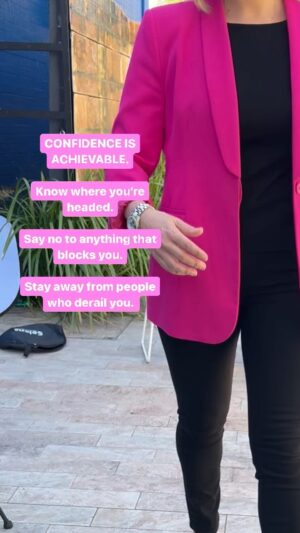 Amanda Rose Instagram - 💯Confidence is achievable!

1️⃣ Know where you’re headed.

2️⃣ Say no to anything that blocks you.

3️⃣ Stay away from people who derail you. 

If you need help building your confidence in business, career or life check out my website for mentoring information or DM me about options. 

#confidence #confidencetips #selfrespect #blockpeople #vision #smallbusiness #careerwomen #careercoach #smallbusinesssupport