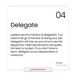 Amanda Rose Instagram - There is a big difference between being a leader and being "the boss". In business it is assumed that if you are in a position of power then you are automatically a leader, but this is not necessarily the case. I'm sure all of us have experienced a boss who was an ineffectual leader 😬

On the flip side, many of us have had to lead from below and manage UP ⬆

So how can you lead when you're not the one at the top of the chain? These tips will help you demonstrate your leadership capabilities and lead those around (and even above) you.

🙋‍♀️ Looking for a mentor to help you lead more confidently and fast-track your leadership career? I help women overcome obstacles and plan the next steps in their career. Learn more about my mentoring via my website (link in bio) or DM me.

#leadershiptips #leadershipadvice #careeradvice #careermentoring #womeninleadership #womeninbusiness #leadership #careermentor #leadershipmentor #amandarose #bosslady