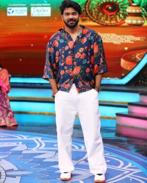 Ambati Arjun Instagram - Much refreshing hit show of @starmaa and @play_media_creations venture #adivaramwithstarmaaparivaram , no frustration , no egos, only fun and much refreshed outfit from @mantena.verma @monkbymadhu loved it