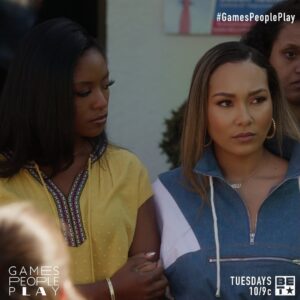 Amber Reign Smith Instagram - It’s the sisterhood fa me! What an honor to go from watching @parkermckennaaa as little Kady to standing side by side as scene partners and cast mates. Talk about full circle 🤩🥰 

Make sure you check out the latest episode of @GamesPeoplePlay on @BET!