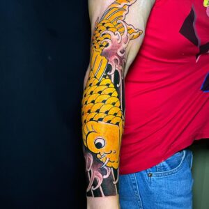 Ami James Instagram - First session on this koi sleeve @miamiinklovehate @the_pearl_rotary @tadoo_original @tattoodo.app @camsupply #legendcartridges @thesolidink