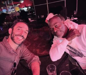 Amir Arison Instagram - Catching up with Hisham! 

#TheBlacklist #10Years #ADecade #DembeZuma #AramMojtabai