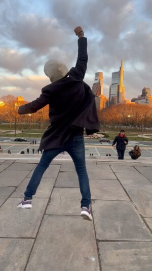 Amir Arison Instagram - Adrian: Rocky, why do you fight? 
Rocky: Because I can't sing and dance. 

#Philly 
#RockyBalboa