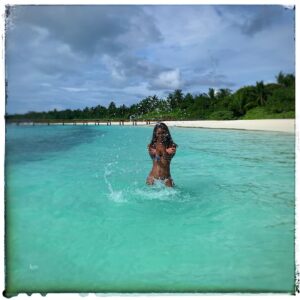 Amma Asante Instagram - (Flashback to 2019) - Just some sunshine 🌞😎 sand and sea, please.  If only!
#Winterblues Ready for Spring.  Please and thank you😊🌼
Update: Oh guys, no!!!! I’m not away -  I wish I was!!. This is photo from 2019.  Currently still in N. Europe where it’s dark at 4pm and not a patch of sunshine for a while - hence the #winterblues. Looking forward to a holiday in the Spring xoxo