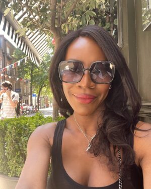 Amma Asante Instagram - I love my hometown so much - especially in the summer…and grabbing a moment to have a quiet lunch…alone, and in the sunshine! That’s bliss!! 💛☀️