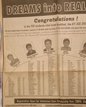 Amol Parashar Instagram - Seeing all the IIT-JEE results ads in the newspapers last couple of weeks reminded me of the first time my face was in the newspapers!! 🤓🤓

Everybody around was even more ecstatic than me, proof being this newspaper clipping that has been treasured and kept by my Mausi till this date. (Please note the tick mark on my face in case they forget which one was me 😂)