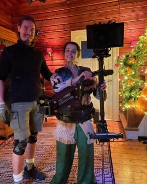 Amrita Acharia Instagram - Thought I might check out a new side hustle.. thanks Atle! 🦾
Also, bringing new meaning to 🐢 neck, you’re welcome.
Our final week shooting ‘There’s Something in the Barn’ commences north of nowhere 🇳🇴