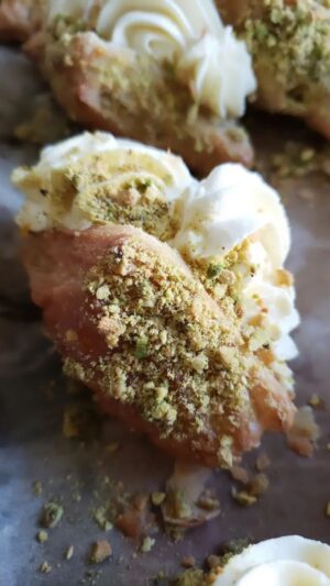 Amy Bouzaglo Instagram - Puff pastry filled Pistachio Honey Puffs