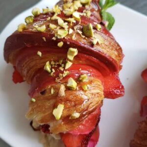 Amy Bouzaglo Instagram - Strawberries and Cream Croissant with Pistachio Pastry cream