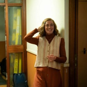 Amy James-Kelly Instagram - And so this is it. The end is nigh.
Everyone Else Burns will conclude tonight at 10pm on Channel 4. 
The love you've shown for this show has made a wonderful experience even more wonderful. Blessings to you all.
I ADORE Rachel - spending all day every day being an awkward teenage mess with a perpetually furrowed brow was a JOY, as you can tell from the last two pictures of me being me... Fingers crossed I see her again soon...
Venturing into the world of comedy has been glorious - I've been paid to cry since my career began so this was a great new challenge. Long may it continue! (Although, future employers, I will still cry for money, I'm really good at depressing audiences please don't think I won't because I so will please hire me please goddamnit).
•
#EveryoneElseBurns #All4 @jax_media @channel4 @universalintlstudios