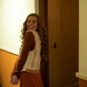 Amy James-Kelly Instagram - And so this is it. The end is nigh.
Everyone Else Burns will conclude tonight at 10pm on Channel 4. 
The love you've shown for this show has made a wonderful experience even more wonderful. Blessings to you all.
I ADORE Rachel - spending all day every day being an awkward teenage mess with a perpetually furrowed brow was a JOY, as you can tell from the last two pictures of me being me... Fingers crossed I see her again soon...
Venturing into the world of comedy has been glorious - I've been paid to cry since my career began so this was a great new challenge. Long may it continue! (Although, future employers, I will still cry for money, I'm really good at depressing audiences please don't think I won't because I so will please hire me please goddamnit).
•
#EveryoneElseBurns #All4 @jax_media @channel4 @universalintlstudios