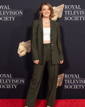Amy James-Kelly Instagram - ✨felt so nice I wore it twice✨
A moment for The Suit. By @shopdusty 
@royaltelevisionsocietynw 
@beautifulproductions 
@jax_media 
@universalintlstudios 
#RTSNorthWest #RTS #EveryoneElseBurns