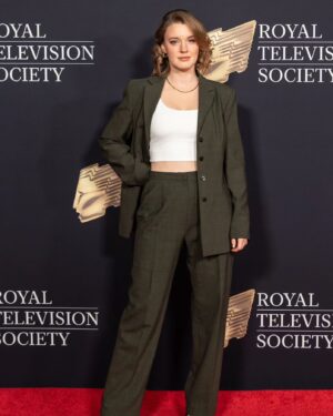 Amy James-Kelly Instagram - ✨felt so nice I wore it twice✨
A moment for The Suit. By @shopdusty 
@royaltelevisionsocietynw 
@beautifulproductions 
@jax_media 
@universalintlstudios 
#RTSNorthWest #RTS #EveryoneElseBurns