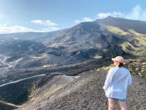 Amy James-Kelly Instagram - Campaign for the Sicilian flag to get its own emoji.
•
Beautiful week in Sicily staying with Dan's uncles 💛💛 made a cat friend (tried), fell on some volcanic rocks, melted my shoes, ate some AMAZING vegan Sicilian dishes, got a fit tan, actually remembered to pack all my stuff, sweated (a lot), stroked some fluffy cacti, held hands with me fella, got bitten by mosquitos and a fish mistook me for a barnacle and licked me knee.