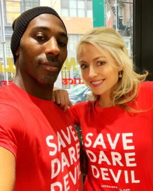 Amy Rutberg Instagram - Thanks @savedaredevil and @naqamwashington for the T-Shirt! Seems fitting I would receive it right before the sad news of @thepunisher and @marvelsjessicajones . I’ll wear it with pride and in the words of Jeph Loeb “To Be Continued...” @daredevil @marvel #daredevil #lukecage #ironfist #punisher