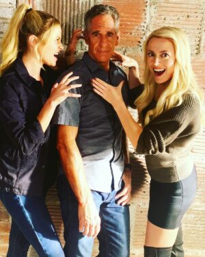 Amy Rutberg Instagram - We shot last nights episode of @ncisnola over Halloween. The @ellenhollman dressed as a psychopath assassin and I dressed as the angel of death. The @scottbakula went as a very patient actor stuck between two bat-shit crazies. What a great episode! #ncis #ncisneworleans #ncisnola #cbs #setlife