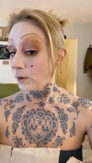 Amy Vorpahl Instagram - Can’t believe I found this song 😂 One of the absolute most fun shoots to date! Full face peel off removal video at my patreon at link in bio: @vorpahlsword