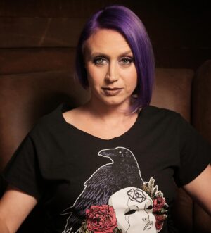 Amy Vorpahl Instagram - Leaning into industrial goth vibe with @sessionxzero shirts, as one does! 💁🏼‍♀️ Plus Ryan who owns Session Zero store is a good guy!
.
Get 10% off @sessionxzero shop with coupon code: VORP
.
📸 @camriceproductions 
💄💁🏼‍♀️ @ciciandersen