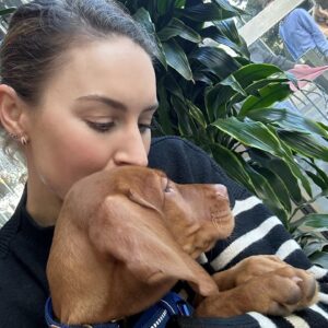 Amy Williams Instagram - Little date with my pup today. Took him to his first café to meet my wonderful friend @theneriahway at @holburnemuseumbath . He got so much love 🥰 from everyone having their morning ☕️‘s! Was a proud dog mummy as he behaved so well 🐕 💙. #montythevizslapuppy #vizslapuppy #vizslalove