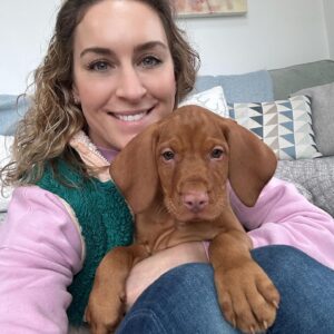 Amy Williams Instagram - We are all so in 💙 already. Welcome to our family Monty🐾. 

#vizsla #vizslapuppy #newpuppy #9weekoldvizsla