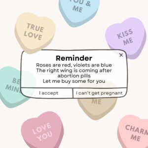 Ana Marie Cox Instagram - A reminder that the forced birth movement has targeted access to abortion pills as a major cause; the Supreme Court has agreed to hear a case that will almost certainly cut down the availability of the pills even if it's unlikely to ban them outright.

The international medical non-profit Aid Access (@aidaccess) will sell them to you for future use for $150 -- dinner and a movie these days -- and offering someone you love the ability to control their own reproductive future? Priceless. Aid Access doesn't have gift certificates as far as I know but perhaps downloading this card can be the way you show your affection.
