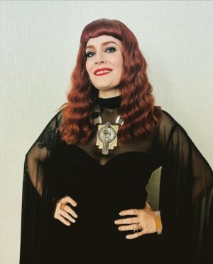 Ana Matronic Instagram - Thank you @vanityfair for having me DJ your iconic Oscar party! It was a dream. I got to hold a statuette, courtesy of Best Documentary Short The Last Repair Shop - it was HEAVY. Fashion credits to @karenlevittstylist for the fantastic look: frock from @normakamali with @unitednude shoes, archive @balmain necklace and @burberry bracelets. Hair by @lorenzodiazhair and makeup by moi using mostly @rmsbeauty and @elfcosmetics