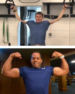 Andi Peters Instagram - Great gym session with @benshephardofficial Keep it going BennyBoy! #nofilters #doublebiceps #ticketstothegunshow #bants #benthebadger