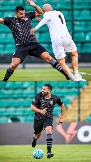 André Santos Instagram - Recebi essa msg do meu amigo 
@ruycabecao e fiz questão de postar, pois sempre representamos bem o nosso @figueirense e também o futebol. 
Abaixo segue uma foto que nos representa!
Sempre tivemos alegria de jogar futebol, estarmos juntos e principalmente vencermos juntos.
Esse final de semana foi um verdadeiro túnel do tempo.
Beijão.