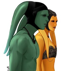 Andrea Bartlow Instagram - Just a few of my favorite moments from The Book of Boba Fett. 
Swipe all the way over for some amazing art✨👏🏻
•
Thank you all for the kind words and excitement about this show. 
The response has been overwhelming and it’s been fun connecting with so many of you!💛
#twilektuesday #bookofbobafett #bobafett #twilekgirl #starwars