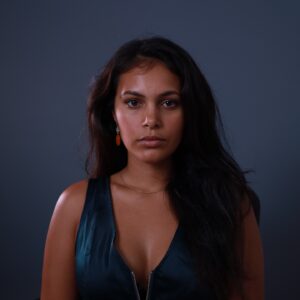 Andrea Cortés Instagram - Every now and then casting will request a photo with no smile, taken at the time of taping, and in the same hair/makeup/wardrobe as audition. 

This is one of those photos. #throwback