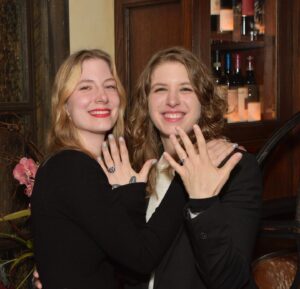 Andrea Levesque Instagram - Dressed up to get Ari ENGAGED to @blondemaze 💍!!! @ariannaroselevesque @levesquetriplets