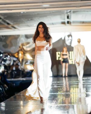 Andrea Vasiliou Instagram - What a dream to walk for @wmag thank you for the opportunity @thewonline_ @sohowardrobe 🤍
📸 @josh_snaps 
-
#lfw #lomdonfashionweek #love #fashion #luxury #womenswear #catwalk #fashionista #luxe #model