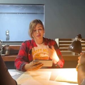 Andrea Vicunia Instagram - Here it is!! This is “AI, is that you?” my submission for the @idealsets 1hr Challenge (3 Team members only, 2 locations and 1 hour to film)❤️🎬🎞️ A reflection on the @sagaftra strike and Artificial Intelligence, so scary! 

I wrote the script with the two locations in mind (Bank Vault and Police Station), got actors from my favorite place @kraterstudios and now I need all of you to vote for us so we can win a whole 12 hour day of filming inside the studios! Now that we are on strike, my creative juices are coming back as I have time!

WHAT DID YOU THINK? Had so much fun doing it!