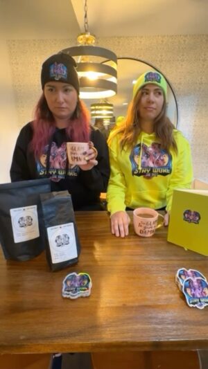 Andrea Vicunia Instagram - When your bestie releases her merch!!! @staywokeornot @whoisdahlia__ #staywoke #staywokeornot #merch #onemargarita 

WHICH ONE IS YOUR FAV?