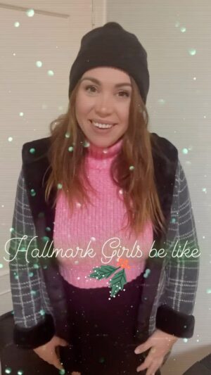Andrea Vicunia Instagram - Hallmark Girls be like ❤️🎄🎅🏻 WHAT IS YOUR FAVORITE XMAS MOVIE? For me any that involved inheriting a castle! ❤️ #hallmark #christmas #christmasmovie #hallmarkchannel #hallmarkchristmasmovies