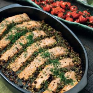 Andreas Eenfeldt Instagram - Introducing our latest obsession 🫱 Baked Salmon with Olive Pistachio Tapenade.⁠
⁠
Not only is it keto-friendly (5 grams of carbs per serving) and high in protein, but it's also extremely tasty! 🤤 ⁠
⁠
If that's not enough to convince you to try this stellar dish, it's also super easy to make, so you can spend less time cooking and more time doing other things you love. 🕺 ⁠
⁠
So go ahead, give it a whirl, and drop us a comment to let us know what you think! ⁠
⁠
👉 Recipe link in bio: @diet_doctor⁠
.⁠
.⁠
.⁠
.⁠
.⁠
.⁠
⁠
#dietdoctor #cooking #delicious #lowcarb #cookingathome #lchf #glutenfree #ketodiet #ketogenic #fitfood #weightloss #keto #eatclean #food #healthyfood #tasty #healthy #eeeeeats #cookingram #foodie #recipes #ketodinner #ketolunch #lowcarblife #lowcarbeasy #lovelowcarb #lowcarbideas #lowcarbcooking #lowcarbfeed #lowcarbfood ⁠