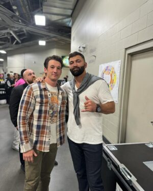Andrei Arlovski Instagram - #IaM not gonna lie …..))
Since #I was 14 years old , when I saw 👀 first #boxing #fight with #ONEandONLY - #IRON @miketyson , I knew that one #day I’ll take a #pic with MT ))) and 3o  years later - I did ))
#ThankYou so so much to Mr Reed @reedharrisufc  and the @ufc …..
I was like a kid , didn’t want him to goooo )
Lucky kid @AndreiAArlovski got his pic with the #boxing legend at age 11 )) 

Terminal list one of my #favorite TV series 
Thank you Mr Chris @prattprattpratt  for the pic for me and my son @AAArlovski 

Thank you @miles.teller for the pic

Thank you UFC HOF @chuckliddell  for the pic and I’m so happy to see Mr Taran Butler @tarantactical get into the #UFC 
Can’t wait to come and shoot with you ….)

It was an AWESOME NIGHT , GREAT FIGHTs and UNBELIEVABLE EXPERIENCE …..

Отличные бои , рад что не подвел @betera_by  с прогнозом …..
Сынок , который #АндрейАндреевичОрловский получил не забываемые эмоции ….
Короче #ЖИЗНЬ ХОРОША 
Ща домой , к любомой жене @milana_arlovskaya , моему красавчику @dominic_a_arlovski  @dominic_arlovski  @dominic_hulk_arlovski  и моей принцессе ….)

#AndreiThePitBullArlovski #OriginalPitBull #WARlovski #FAMILY #ArlovskiFamily