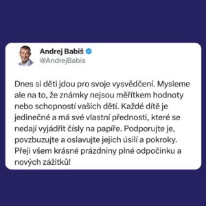 Andrej Babiš Instagram - Krásné prázdniny vám všem 🙂