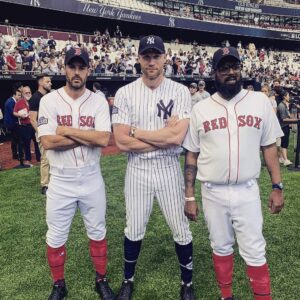 Andrew Flintoff Instagram - @alotosky filming with @jamie.redknapp and the athlete @romeshranga ⚾️
