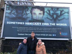 Andrew Flintoff Instagram - Spent the day in Belfast yesterday with the amazing Pam and Chris who tirelessly run an eating disorder charity The Laurence Trust in memory of Pams son and Chris’s brother who sadly  passed 10 years ago at the age of 24 . 
Anyone who may be struggling please have a read and seek help or if you can support the charity in any way please contact through the details on the bill board 👍🏻