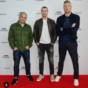 Andrew Flintoff Instagram - Have a word with @mcguinness.paddy please @harrismonkey he’s still saying he’s 6ft 1 🤷🏼‍♂️ #deluded @topgear