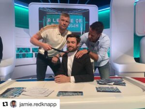 Andrew Flintoff Instagram - I’ll only say it once but loved having @jackwhitehall back on @alotosky today @jamie.redknapp 👍🏻