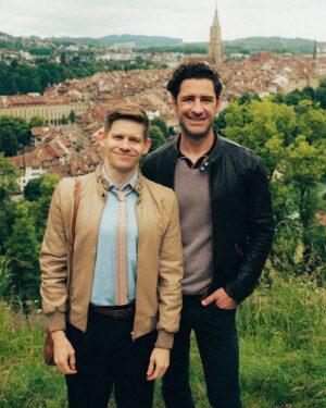 Andrew Keenan-Bolger Instagram - Last week I got go to Switzerland 🇨🇭 to visit friends and cheer on @Scottbix who helped curate a pop-up Pride event for @artbasel. This trip was all about wandering the storybook streets of Bern, eating fancy chocolate, visiting the town’s literal bear pit (for real, Google it 🐻), checking out some breathtaking work at the premier international art show, and hearing queer artists in conversation with each other as a part of the Arts & Embassies program that @scottbix helped curate. Definitely feeling pride and proud 🥰🌈